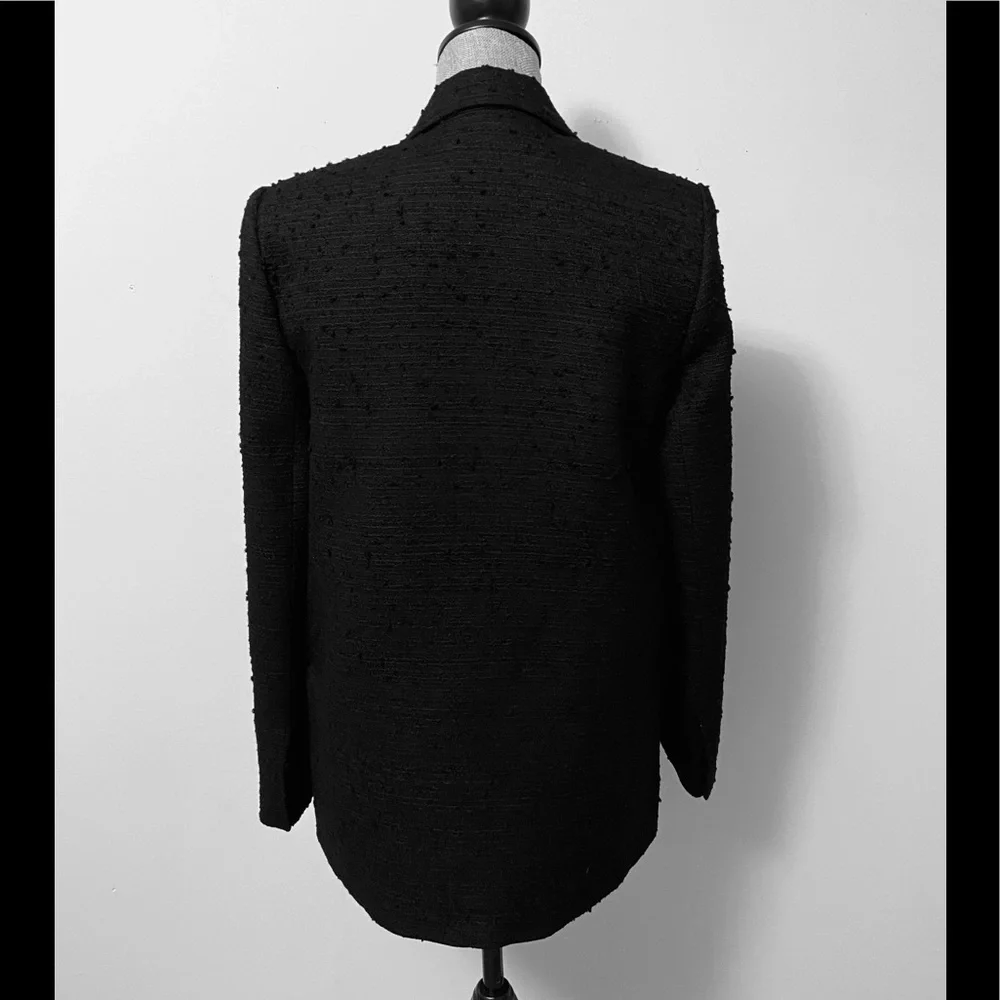 Zara Black Textured/Tweed Blazer - Picture 7 of 10